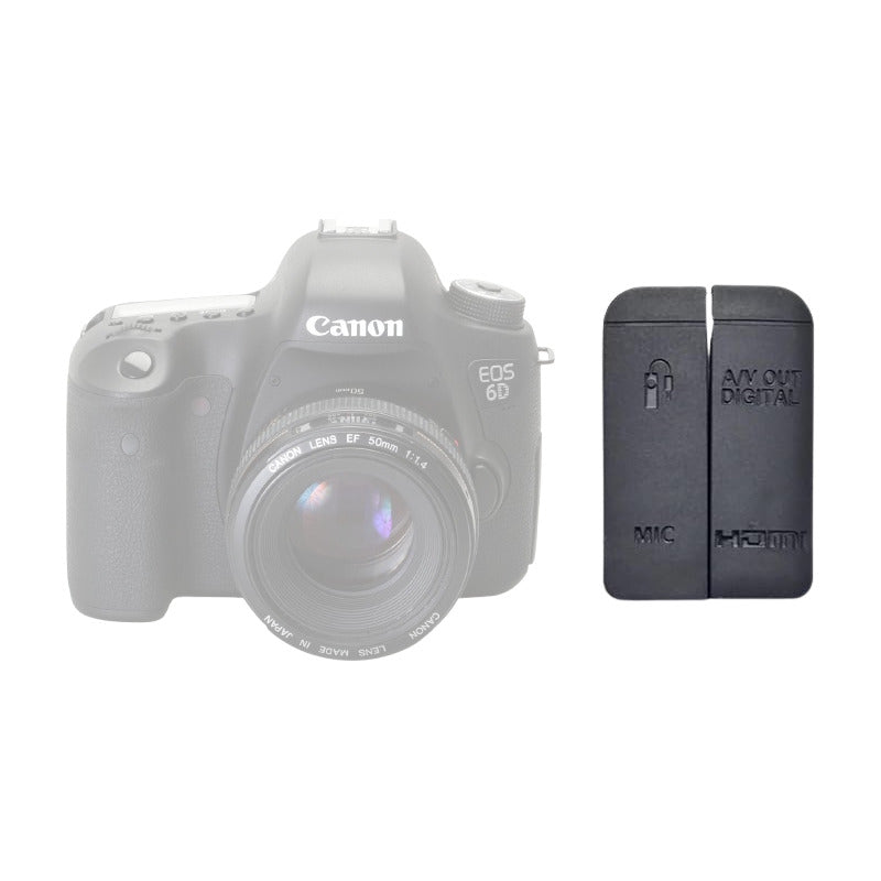 CUBIERTA TAPA GOMA CONEXIONES CANON 6D CAUCHO COBERTOR NEGRO