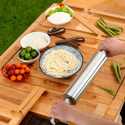 RODILLO PROFESIONAL ACERO INOXIDABLE PASTELERÍA PANADERÍA PLATEADO