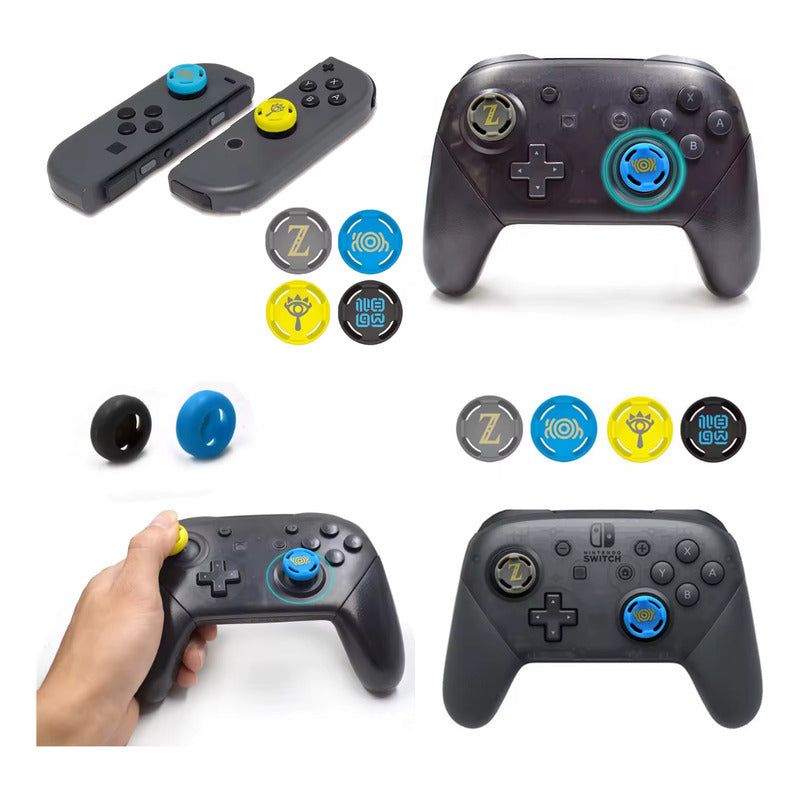 4X SET CAUCHOS CUBIERTAS GOMAS PARA JOY-CON SWITCH ZELDA MIXTO