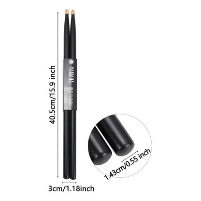 BAQUETAS 5A YAMAHA NEGRAS PUNTA MADERA BATERÍA PERCUSIÓN NEGRO 5A