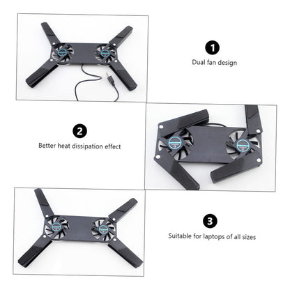 VENTILADOR DOBLE COOLER PLEGABLE PORTATIL USB NEGRO NA