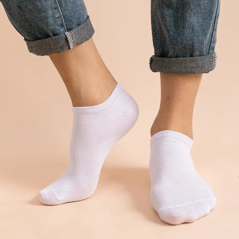 2X PARES MEDIAS TOBILLERAS BLANCAS CALCETINES BLANCO LISO 36-41