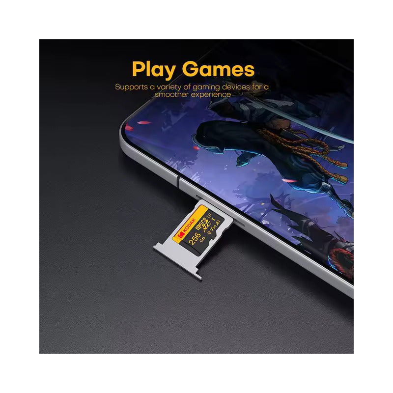 TARJETA MICRO SD KODAK 256GB ADAPTADOR A1 V30 XC C10 I3 4K