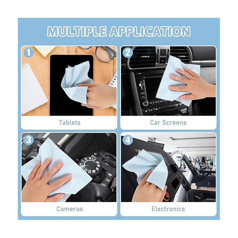 PAÑO SEDA MICROFIBRA SUAVE LIMPIADOR GAFAS CELULAR CÁMARA AZUL CLARO