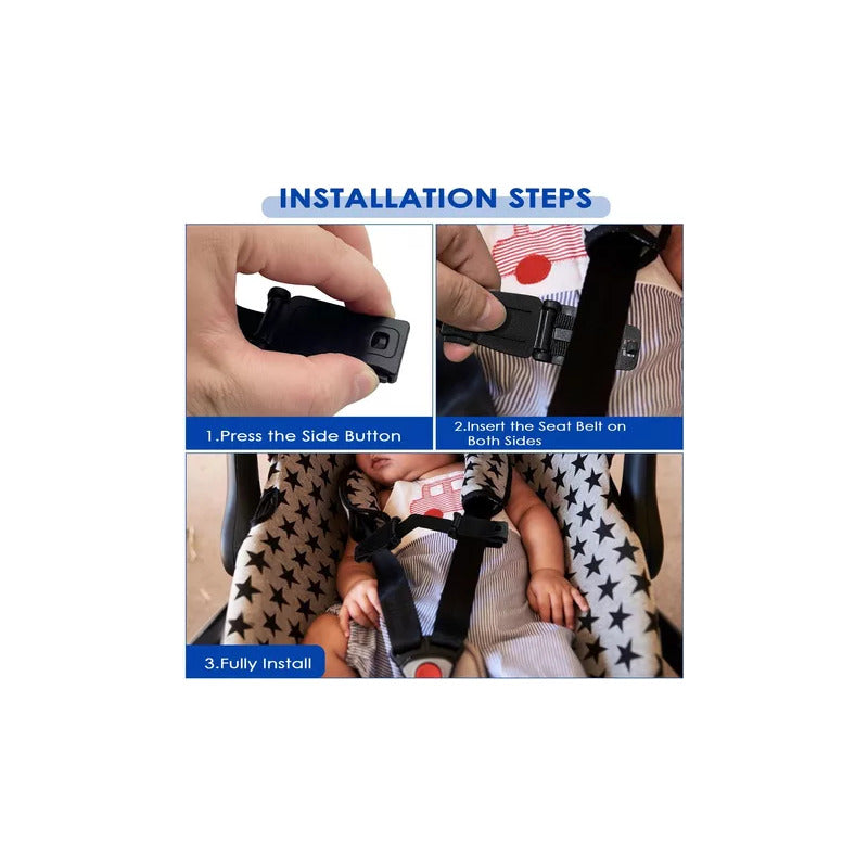 CINTURON SEGURIDAD BROCHE CORREA AJUSTE SILLA NIÑOS CARRO NEGRO