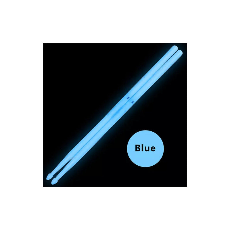 BAQUETAS 5A FLUORESCENTES AZUL BATERÍA PERCUSIÓN LIVE VIDEO AZUL 5A