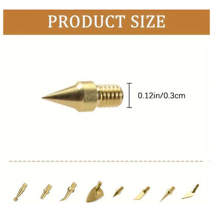 8 PCS PUNTAS QUEMADO MADERA PIROGRAFÍA MARQUETERÍA BISUTERÍA 12V