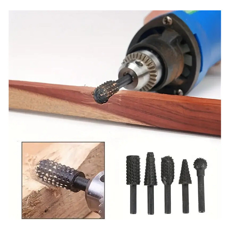 5 PCS BROCA MADERA TALLADO MARQUETERÍA CARPINTERÍA BISUTERÍA