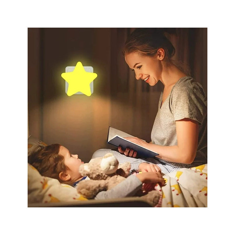LUZ LED NOCTURNA NIÑOS SENSOR CONTROL PARED ALCOBA AMARILLO 110V AMARILLO