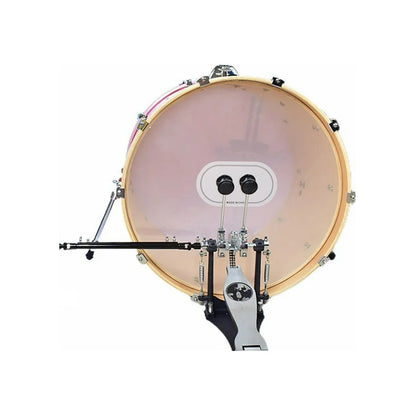 PARCHE DOBLE BOMBO PEDAL BATERÍA ACÚSTICA REDUCTOR SONIDO BLANCO