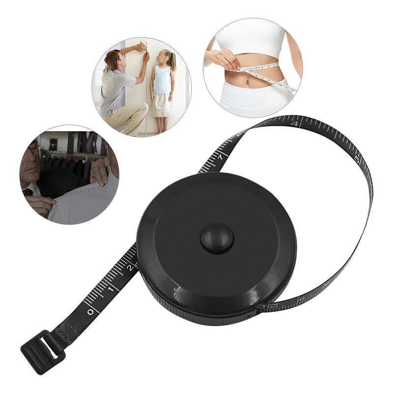 METRO CORPORAL RETRÁCTIL NEGRO BOLSO CARTERA GIMNASIO NEGRO