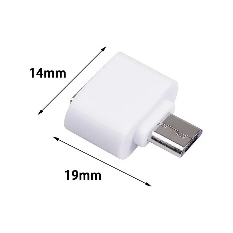 ADAPTADOR CONVERTIDOR USB HEMBRA A MICRO USB MACHO OTG 3.0 BLANCO