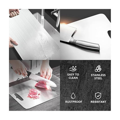 TABLA CORTAR COCINA ACERO INOXIDABLE RESTAURANTE PREMIUM LISA PLATEADO