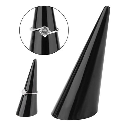 EXHIBIDOR ANILLOS FOTOGRAFÍA JOYERÍA ACRÍLICO NEGRO NEGRO