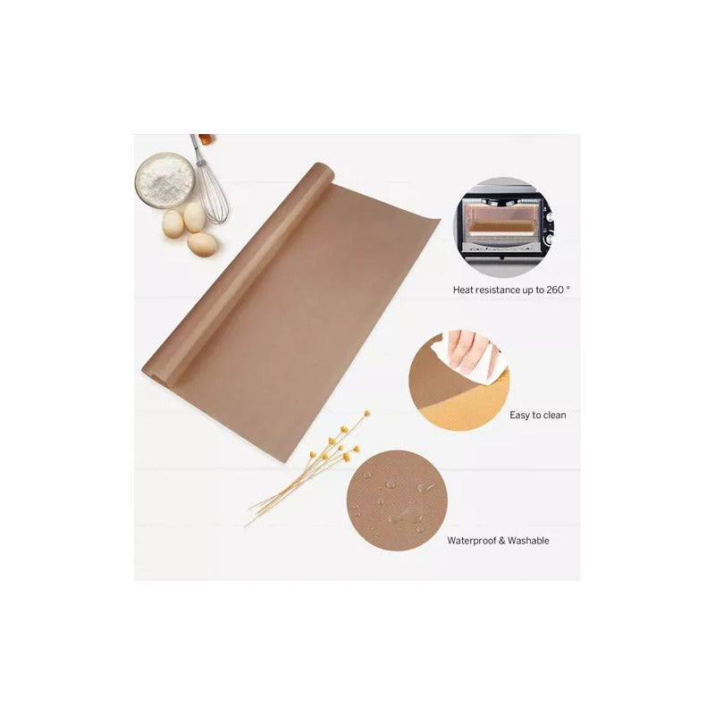 HOJA TEFLÓN 40X30 CMS SUBLIMACIÓN COCINA PLANCHA CALOR HORNO MARRÓN CLARO