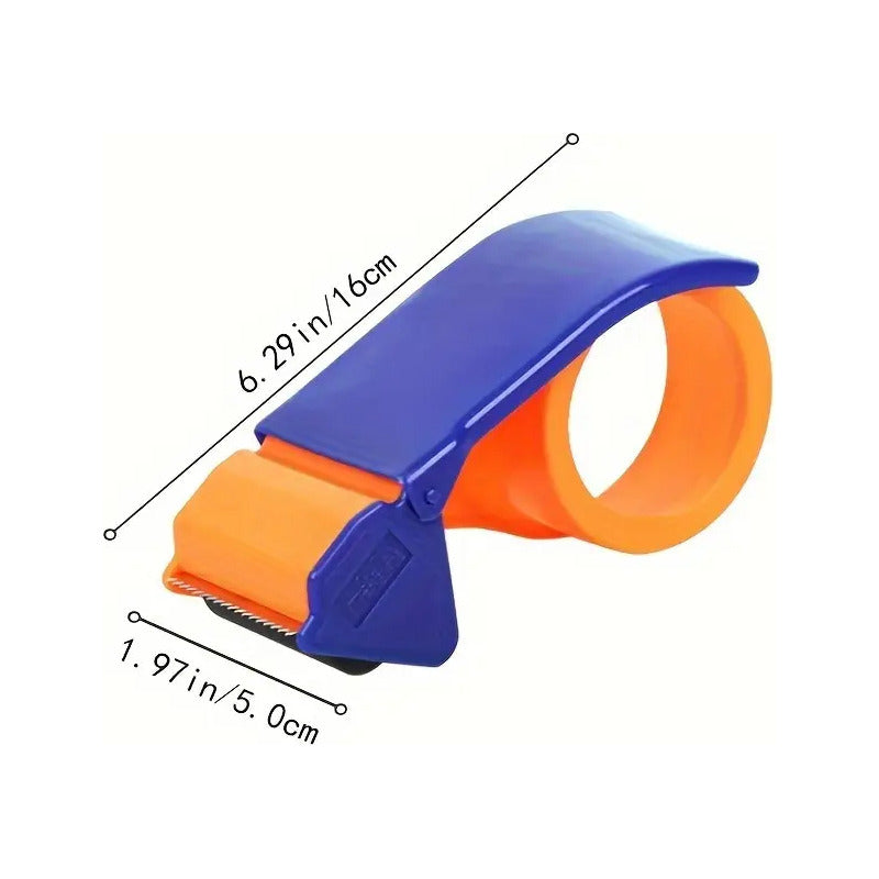 DISPENSADOR CORTADOR CINTA EMPAQUE LIGERO PORTATIL OFICINA NARANJA/AZUL