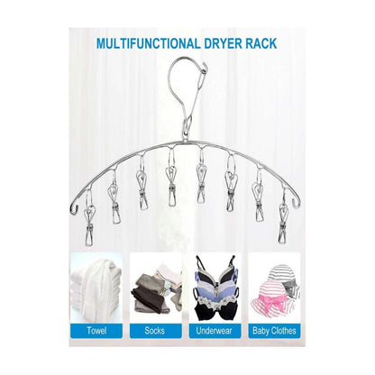 GANCHO PULPO ROPA INTERIOR MEDIAS METALICO ARCO 8 CLIPS