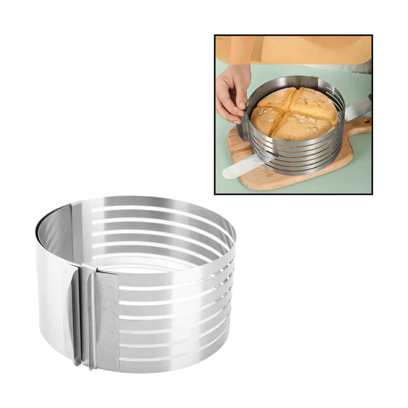 CORTADOR PASTEL ACERO INOXIDABLE 6 CAPAS AJUSTABLE REPOSTERI PLATEADO