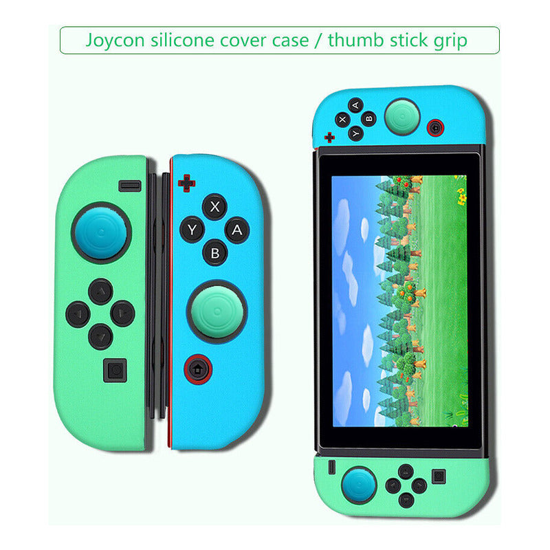 2X PROTECTOR SILICONA JOYSTICK MANDO CONTROL J-CON AZUL ROJO AZUL / VERDE PASTEL