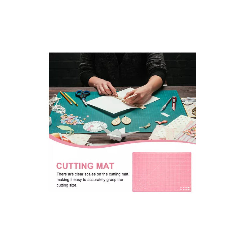 TAPETE CORTE A3 ALFOMBRILLA MANUALIDADES BISUTERIA PAPEL ROSA