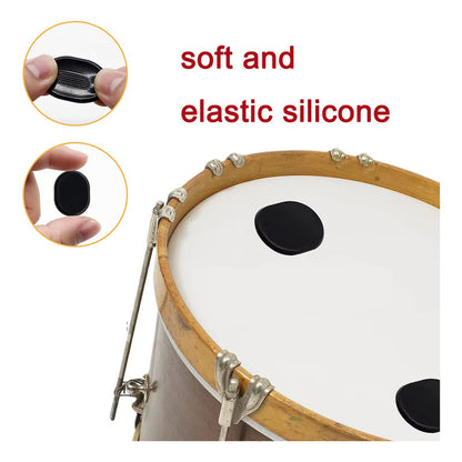 SET 6 ALMOHADILLAS REDOBLANTE BATERÍA ACÚSTICA REDUCE SONIDO NEGRO