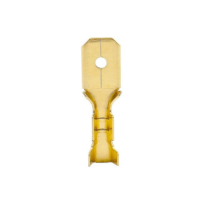 10X CONECTOR ENCRIMPADO 6.3 MACHO 20MM CONEXION ELECTRICO COBRE