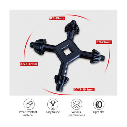 LLAVE TALADRO MANDRIL MANUAL MULTIFUNCIÓN 4-EN-1 HEXAGONAL