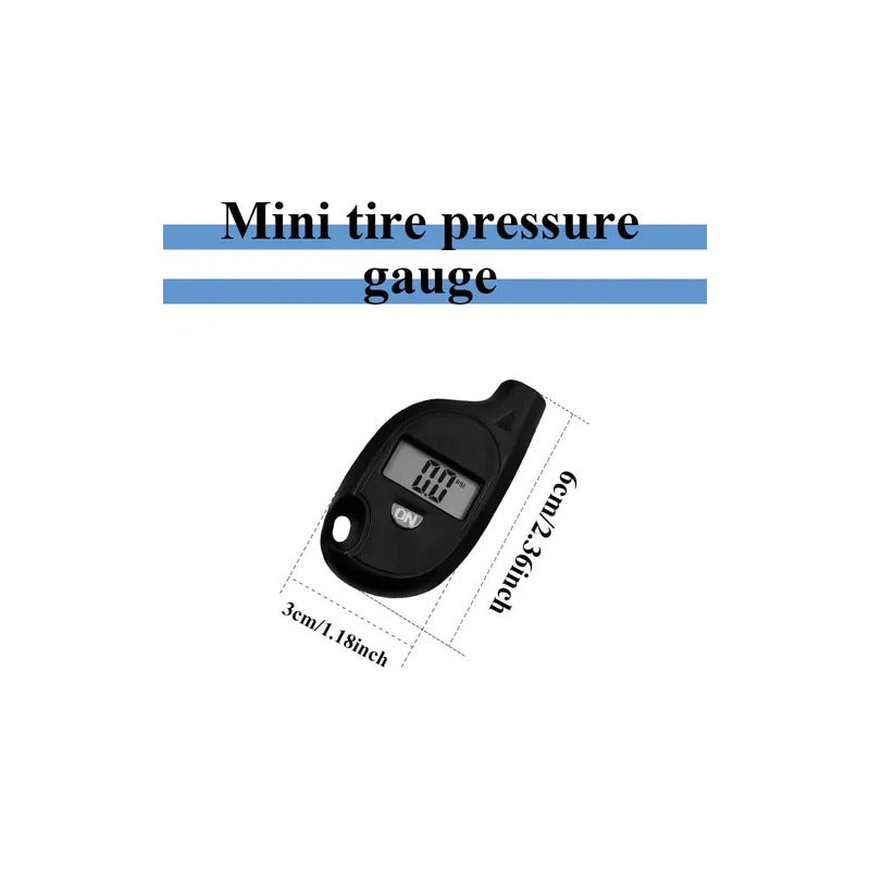 MEDIDOR PROBADOR DIGITAL PRESIÓN AIRE LLANTAS VEHÍCULO CARRO NEGRO