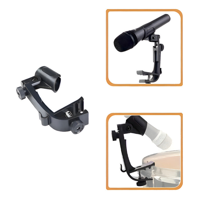 BASE SOPORTE MICRÓFONO BATERÍA ANILLO ARO REDOBLANTE TOM NEGRO