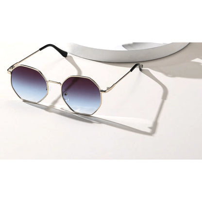 GAFAS SOL POLICARBONATO POLARIZADO REDONDAS FASHION ESTILO REDONDO VIOLETA AZUL DORADO OSCURO DORADO OSCURO