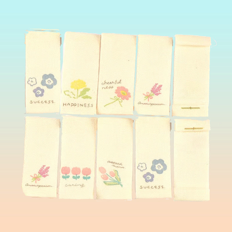 10X ETIQUETA TELA ROPA SASTRERÍA MODA DISEÑOS FLORALES
