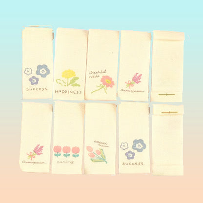 10X ETIQUETA TELA ROPA SASTRERÍA MODA DISEÑOS FLORALES