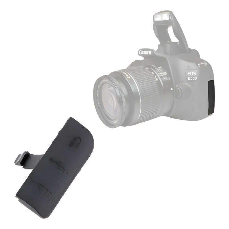 CUBIERTA TAPA COBERTOR GOMA CAUCHO CONEXIONES CANON 1200D NEGRO