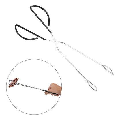 PINZAS EXTRALARGAS BBQ CARBON ACERO INOXIDABLE 30CMS PLATEADO