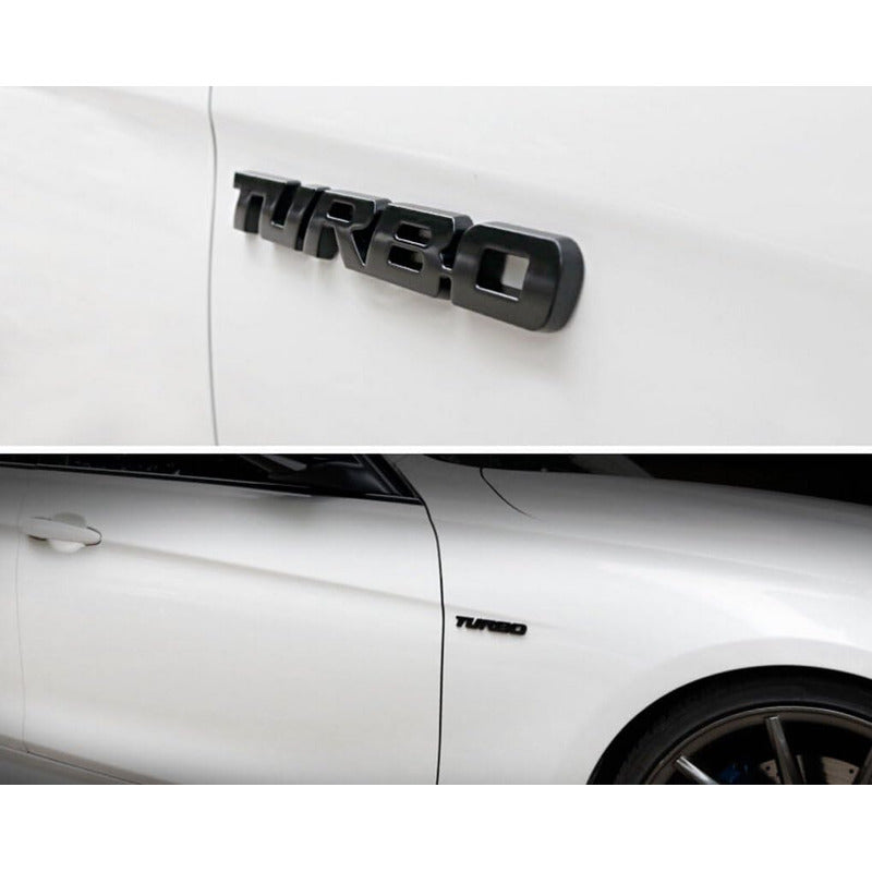 EMBLEMA TURBO METAL 3D ADHESIVO VEHÍCULO INSIGNIA LUJO CARRO