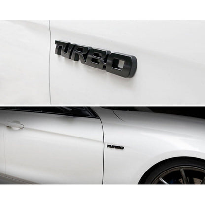 EMBLEMA TURBO METAL 3D ADHESIVO VEHÍCULO INSIGNIA LUJO CARRO