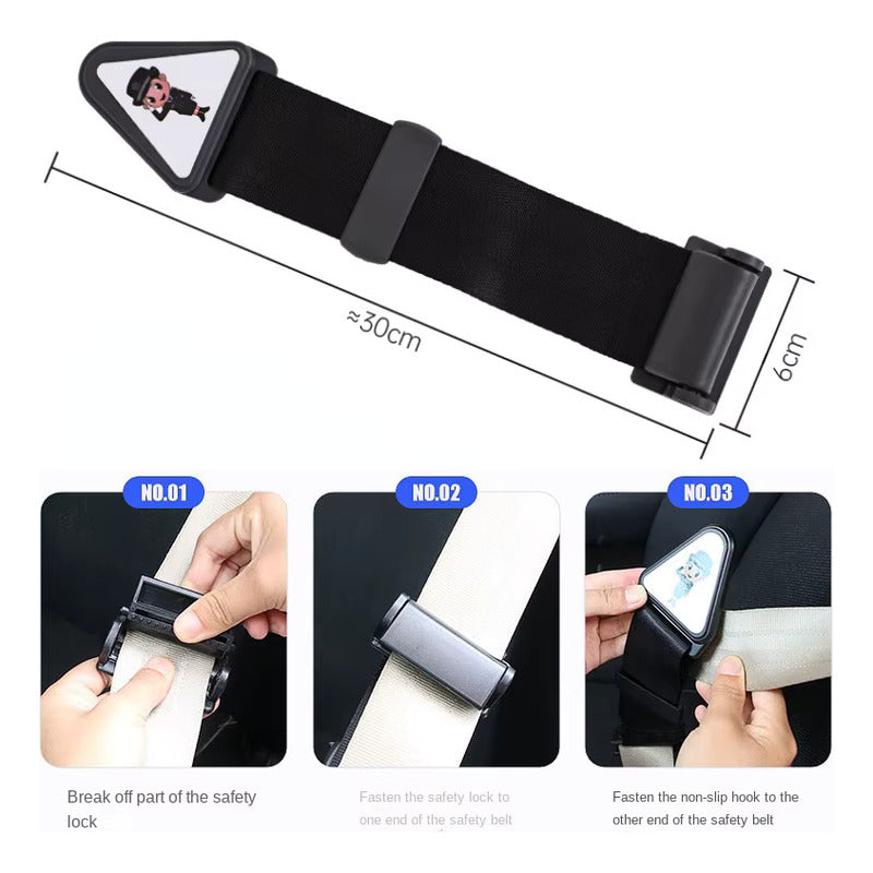 CORREA AJUSTE CINTURON SEGURIDAD SILLA NIÑOS CARRO COLEGIO NEGRO