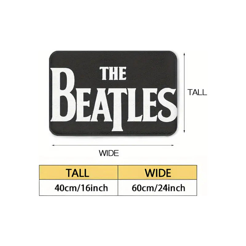 TAPETE HOGAR COCINA ENTRADA CASA ALCOBA LOGO BEATLES 40X60 60 CM 40 CM THE BEATLES BLANCO/NEGRO