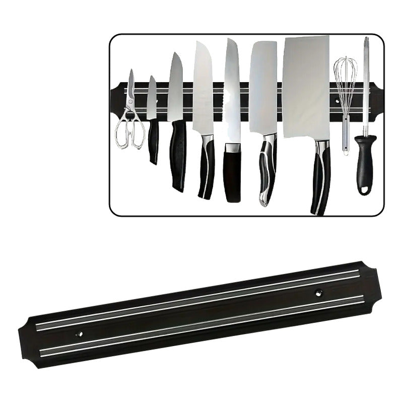 ORGANIZADOR CUCHILLOS UTENSILIOS COCINA MAGNÉTICO PARED NEGRO