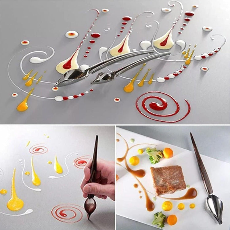 CUCHARA DECORACION PASTELERIA REPOSTERIA FINE DINE COCINA GRIS