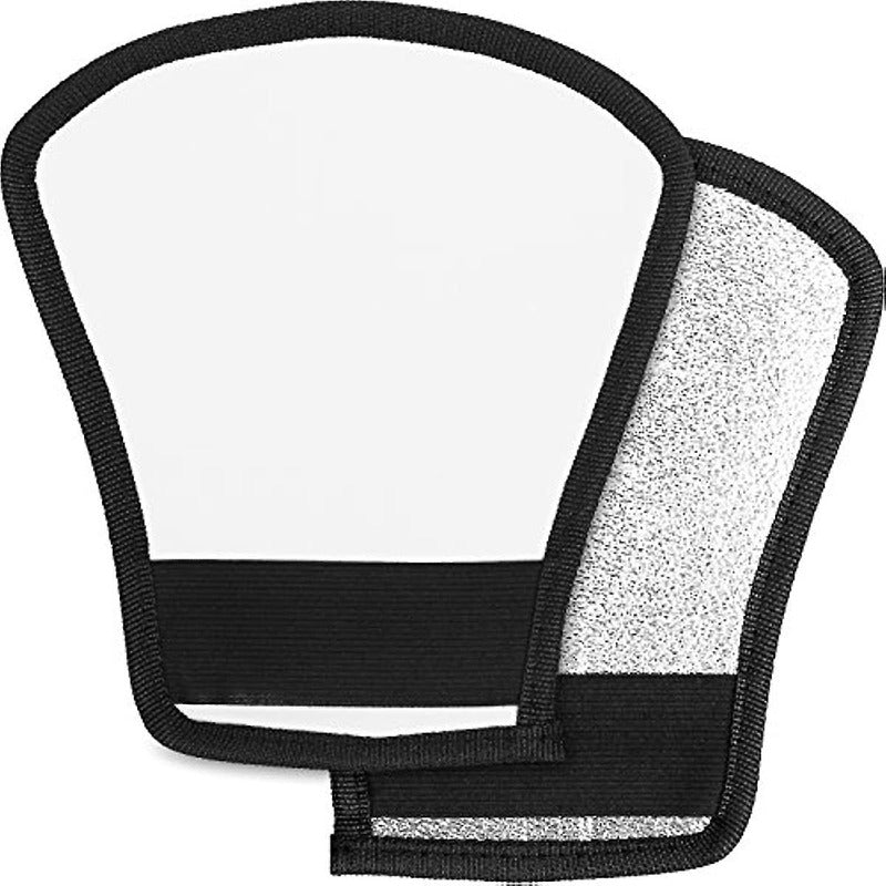 DIFUSOR FLASH DOBLE FAZ PLATEADO BLANCO CANON NIKON SONY