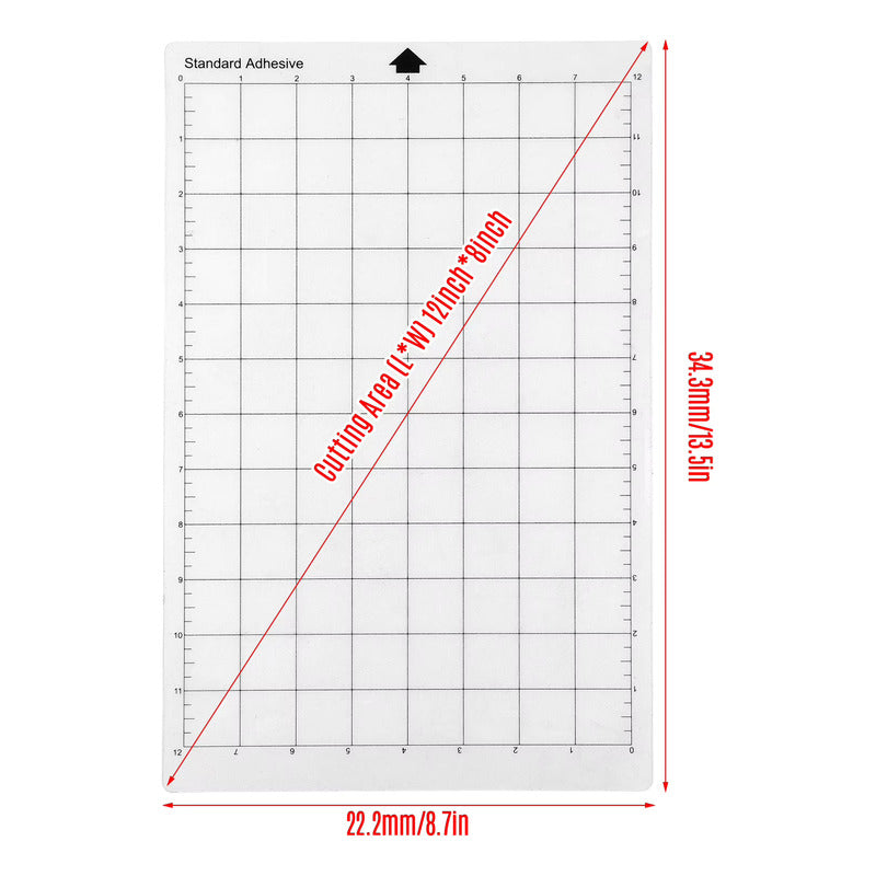 TAPETE CORTE 8X12 PULG AIBECY STANDAR GRIP PARA CRICUT CAMEO TRANSPARENTE