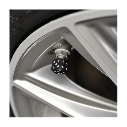 JUEGO TAPA VÁLVULA AIRE NEUMÁTICO LLANTA DADOS ALUMINIO