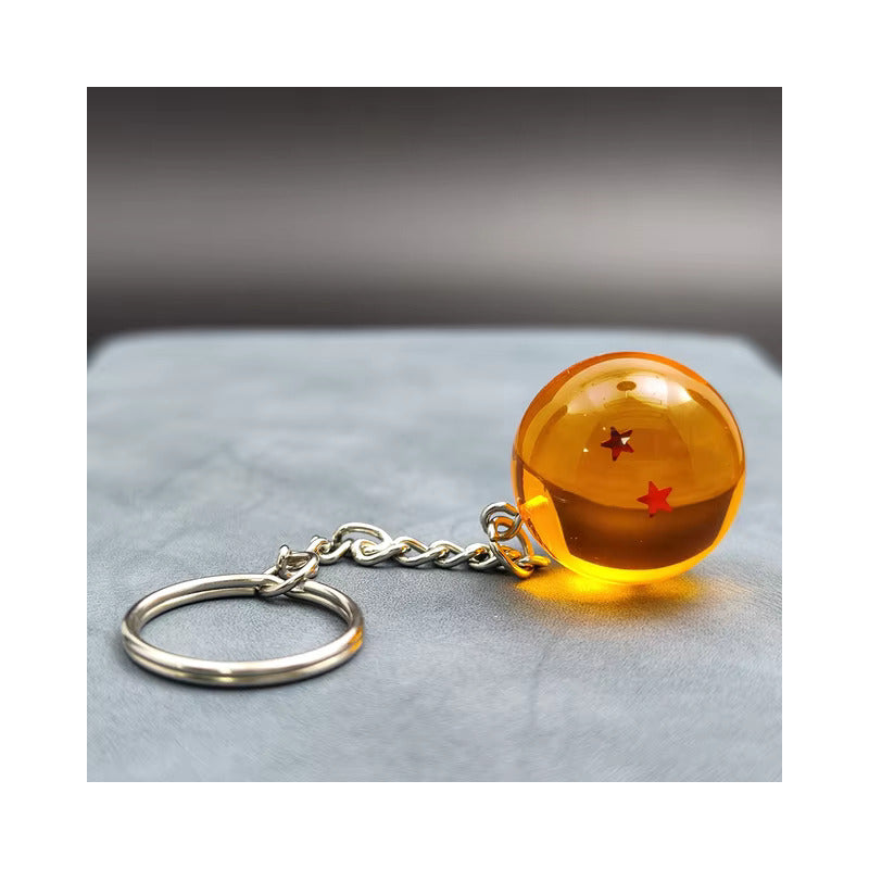 LLAVERO 2 STAR ESFERAS DEL DRAGON BALL Z SUPER SAYAYIN GOKU NARANJA