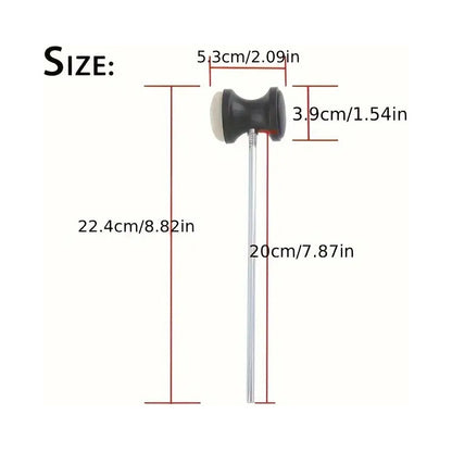 GOLPEADOR BOMBO BATERÍA ACÚSTICA MAZO MARTILLO FIELTRO NEGRO 20 CM