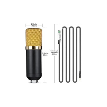 MICRÓFONO CONDENSADOR CAPACITIVO DORADO PRO 3.5MM NEGRO