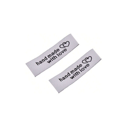 10X ETIQUETA TELA ROPA SASTRERIA MODA HAND MADE WITH LOVE