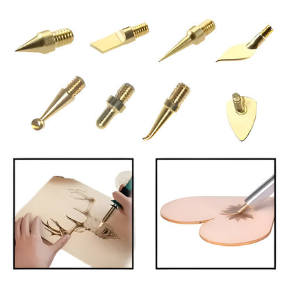 8 PCS PUNTAS QUEMADO MADERA PIROGRAFÍA MARQUETERÍA BISUTERÍA 12V