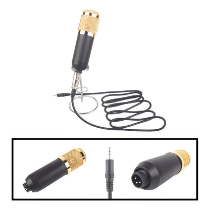 MICRÓFONO CONDENSADOR CAPACITIVO DORADO PRO 3.5MM NEGRO