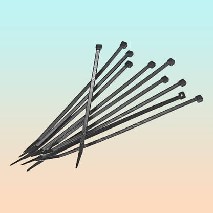 10X AMARRES NYLON ABRAZADERA PLÁSTICA SUJETACABLES 15CMS NEGRO